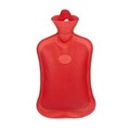 Wärmflasche ohne Bezug, Wärmekissen groß, Bettflasche 2 L, rote Gummiwärmflasche