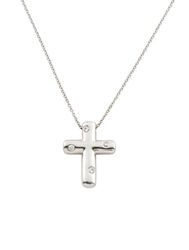 Tiffany & Co.  Platin Diamant Stern Kreuz Anhänger Halskette