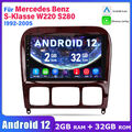 4 Kern 2+32G Android12 Carplay Autoradio Für Mercedes Benz W220 S280 DAB GPS BT