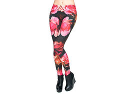 Leggings Damen bedruckt Sport Leggins Ladies Print Motiv Muster Stretch Fasching