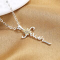 Silberne Halskette mit Sonnenblumen-Kreuz-Anhänger, Schmuck, Geschenk für Frau