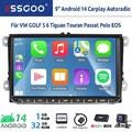 Android 14 32G +KAM Carplay DAB+ Autoradio Für VW Golf 5 Rabbit T5 GPS BT FM RDS