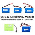 efaso 6V / 6,4V Li-Po Ni-Mh Akkus Batterien von 320 bis 1000 mAh für RC Modelle