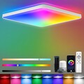 LED Deckenleuchte Dimmbar mit Fernbedienung 24W RGB Deckenlampe LED Smart APP...