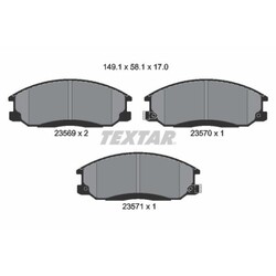 1x Bremsbelagsatz, Scheibenbremse TEXTAR 2356901 passend für SSANGYONG JAC