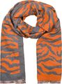 Damen Schal Zebra Muster, warmer Animal Print Schal mit Fransen Reversible Style