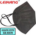 20 FFP2 Mundschutz Maske Leikang EN149:2001 Atemschutz CE Zertifiziert Schwarz