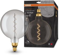 OSRAM Vintage 1906 LED Lamp with Smoke Tint, 4.8 W, 150 lm, Ball Shape with 200