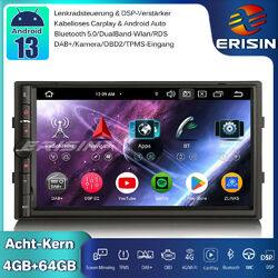 Doppel 2Din Android 13 Autoradio GPS Navi DAB+CarPlay DSP BT5.0 WiFi FM RDS 64GB