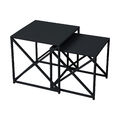 B-Ware SVITA GEMO Beistelltisch 2er Set Kaffeetisch Metalltisch Schwarz