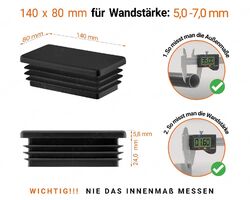 Lamellenstopfen Rohrstopfen Rohrkappen Stopfen Endkappen Vierkant Rechteckig⭐️⭐️⭐️⭐️⭐️ 10 J.GARANTIE ✅10x20 - 80x140 mm ✅ 4 Farben