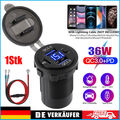 Steckdose QC3.0 USB Ladegerät Buchse für Motorrad Wasserdicht Auto KFZ 12V 24V