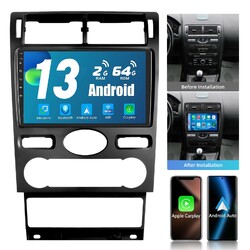 9" Carplay Android 13 Auto Autoradio GPS SAT NAV 2+64G Für Ford Mondeo 2004-2007
