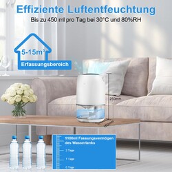 Luftentfeuchter Automatische Tragbarer Raumentfeuchter Entfeuchter Bautrockner