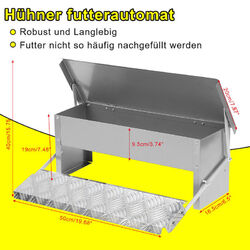Futterautomat Trittauslösung Geflügelfutterautomat Futterspender Geflügel 5kg