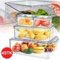 Kühlschrank Organizer Stapelbare Vorratsbehälter Aufbewahrungsbox 4 Teiliges Set
