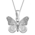 Schmetterling Anhänger 40cm Hals-Kette 925 Sterling Silber Kinder Mädchen Damen