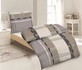 4Tlg Bettwäsche Mikrofaser 135x200 Schlafzimmer Kissenbezug 80x80 Grau Taupe