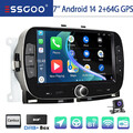 7" Für Fiat 500 2016-2019 DAB+ Android 14 Autoradio Carplay GPS NAVI RDS 2+64GB