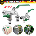 Außenwasserhahn Doppel Wasserhahn Garten 1/2 3/4 Zoll Anschluss Auslaufhahn DHL