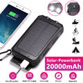 20000mAh Solar Power Bank Tragbar Externer Batterie Ladegerät für alle Handy DHL
