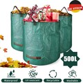 3x Gartensack Set Laubsack Rasensack Gartenabfallsack Gartentasche XXL 500 Liter