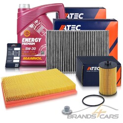 ATEC INSPEKTIONSPAKET SET A + 5l 5W-30 FÜR OPEL ASTRA G H J +GTC 1.2 1.4 1.6 1.8# # INKL. 5l 5W-30 MANNOL ENERGY PREMIUM MOTORÖL # #