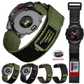 Rugged Nylon Armband für Garmin Fenix 8 E 7 7X 6 6X Pro 5 5X 3 HR Epix Quick Fit