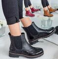 FASHIONFARBENE DAMENSTIEFELETTEN AUS LACKLEDER MIT BROGUE FREIZEITSCHUHE GRÖSSE 3-8 UK