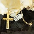 Kreuz Anhänger Gold mit Kette 750er Gold 18 Karat vergoldet Damen Herren A472