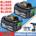 2x 6.0Ah Akku Für Makita BL1860B 18V LXT Li-ion BL1830B 194205 Ersatz Batterie