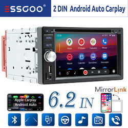Doppel 2 DIN Carplay Autoradio Android Auto CD DVD AM RDS 3 USB AUX Bluetooth TF