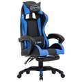 Gaming-Stuhl mit Fußstütze Blau und Schwarz Kunstleder K9J9