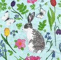 4 Servietten Kaninchen Hase Spring Bunny Schmetterling Blüten Ostern