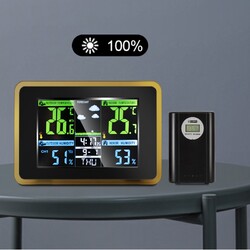Wetterstation Funk mit 1 Außensensor Digital Farbdisplay DCF-Funkuhr Innen Außen