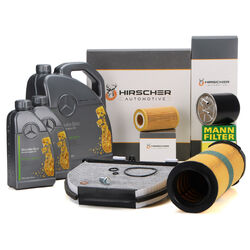 HIRSCHER Filterset + 7L ORIGINAL 5W30 Motoröl für MERCEDES W204 200/220CDI OM646inkl. MANN WK 820/1 Kraftstofffilter OE 6460920501