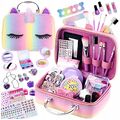 Kinderschminke Set Mädchen, Waschbar Make up Set mit Schminkkoffer Kinder