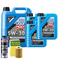 Motoröl 5W30 LIQUI MOLY Longtime High Tech 8L +MANN Ölfilter +Spülung