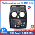 4+64GB 8Core Für Nissan Qashqai J10 2007-2016 Carplay Autoradio GPS NAVI 4G WIFI