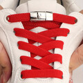 Elastische Schnürsenkel Schuh flach ohne zu binden mit Schnellverschluss Rot