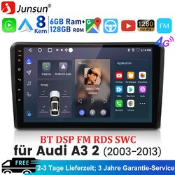 8Core 128GB Carplay Android Autoradio GPS Nav WIFI Für Audi A3 S3 RS3 8P 2003-13