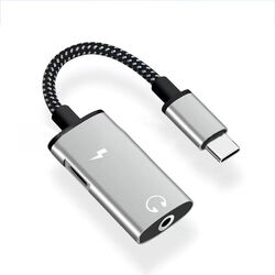 2-In-1-Ladegerät Und Kopfhörer-Usb-Typ-C-Auf-3 5-Mm-Aux-Audiokabel-Adapter G