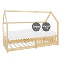 Kinderbett/Matratze Hausbett Bettgestell Einzelbett Rausfallschutz Bett 90x200cm