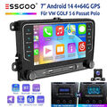 Autoradio 4+64G Android 14 Carplay Für Golf 5 6 Plus Passat Polo Kamera GPS Navi