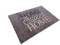 Fußmatte mit Spruch Indoor Home Sweet Home Grau rutschfest & waschbar meliert