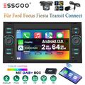 2+64G Carplay DAB+ Android 13 Autoradio GPS WIFI +KAM Für Ford Focus Transit MK7