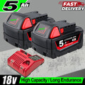 2x Für Milwaukee M18 High Output Akku M18B6 18V XC 5,0 Li-Ion 48-11-1860 4811185