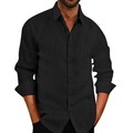 Herren Langarm Hemd Basic Shirt Umlegekragen Freizeithemd Knopf Hemdbluse Top DE