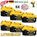 6X Für Original DeWalt Akku 18V 8Ah XR Li-Ion DCB182 DCB184 DCB200-2 DCB115 Akku