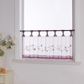 Scheibengardinen mit Schlaufen Bistrogardine Bestickt Gardine Küche Modern Voile